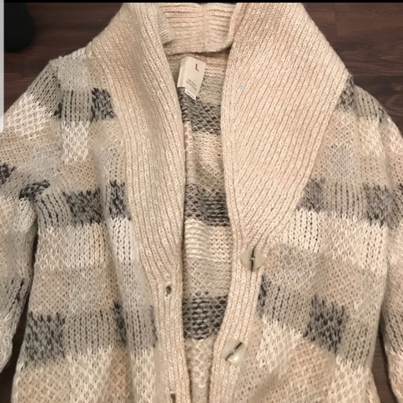Anthropologie Long Cotton Wool Cardigan - Picture 2 of 2
